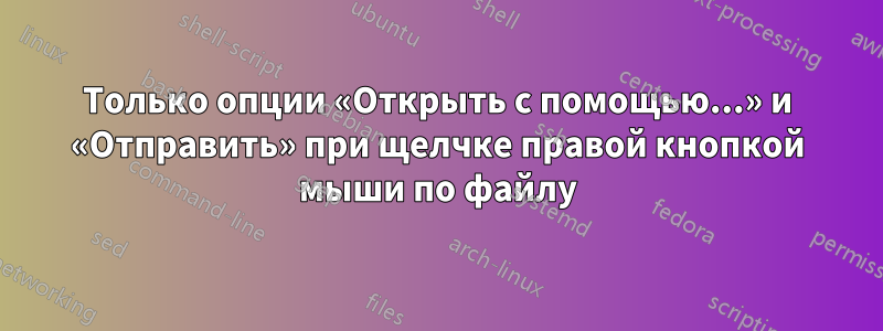 Только опции «Открыть с помощью...» и «Отправить» при щелчке правой кнопкой мыши по файлу