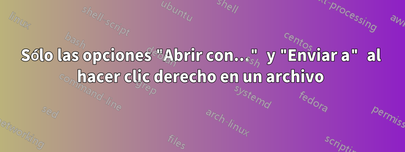 Sólo las opciones "Abrir con..." y "Enviar a" al hacer clic derecho en un archivo