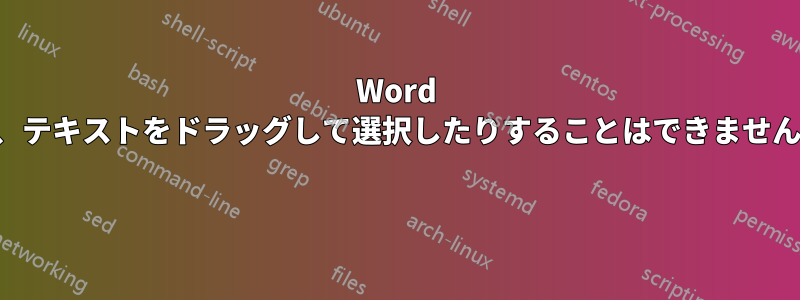 Word でマウスを使用して挿入ポイントを配置したり、テキストをドラッグして選択したりすることはできません。カーソルはマウスの指示どおりに移動します 