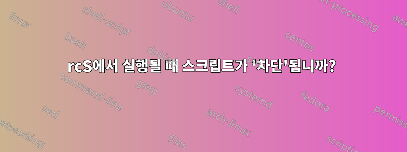 rcS에서 실행될 때 스크립트가 '차단'됩니까?