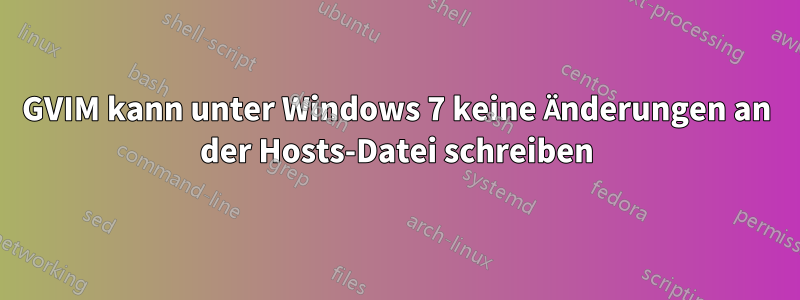GVIM kann unter Windows 7 keine Änderungen an der Hosts-Datei schreiben