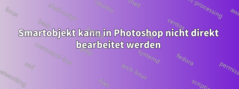 Smartobjekt kann in Photoshop nicht direkt bearbeitet werden
