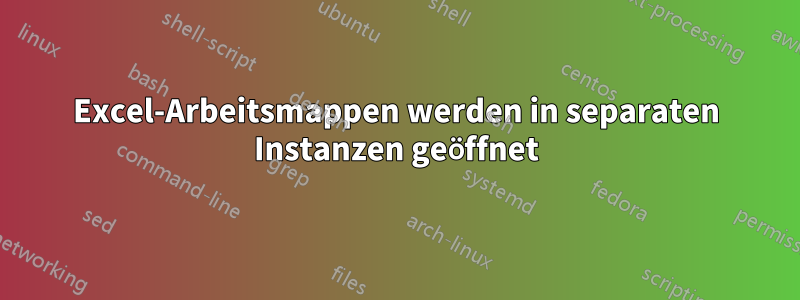 Excel-Arbeitsmappen werden in separaten Instanzen geöffnet