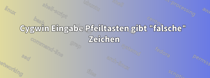 Cygwin Eingabe Pfeiltasten gibt "falsche" Zeichen