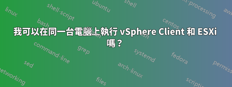 我可以在同一台電腦上執行 vSphere Client 和 ESXi 嗎？