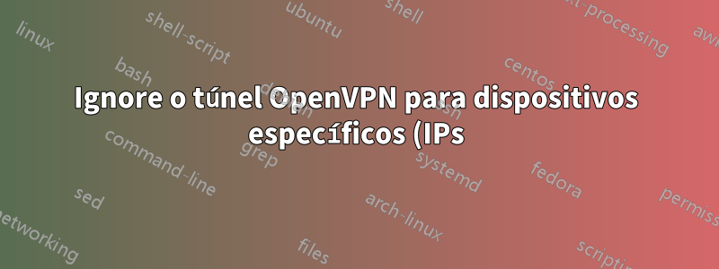 Ignore o túnel OpenVPN para dispositivos específicos (IPs) na configuração do Roteador Tomato