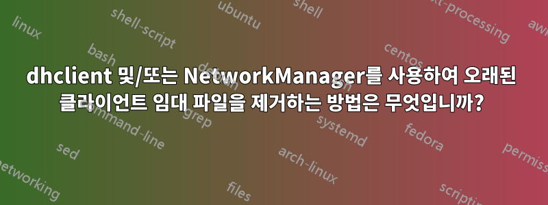 dhclient 및/또는 NetworkManager를 사용하여 오래된 클라이언트 임대 파일을 제거하는 방법은 무엇입니까?