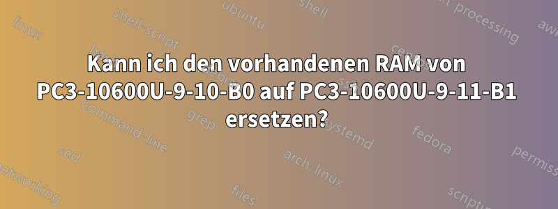 Kann ich den vorhandenen RAM von PC3-10600U-9-10-B0 auf PC3-10600U-9-11-B1 ersetzen?