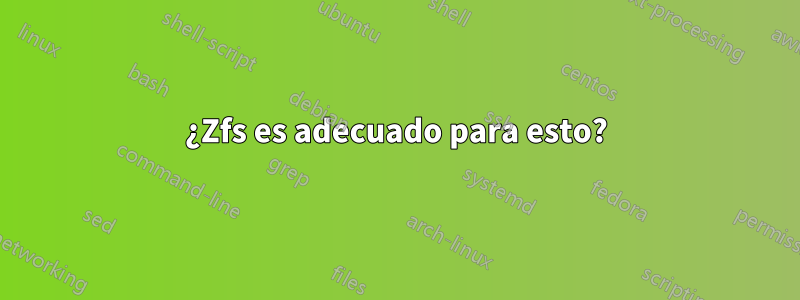 ¿Zfs es adecuado para esto?