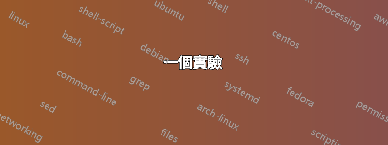一個實驗