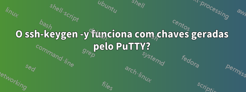 O ssh-keygen -y funciona com chaves geradas pelo PuTTY?