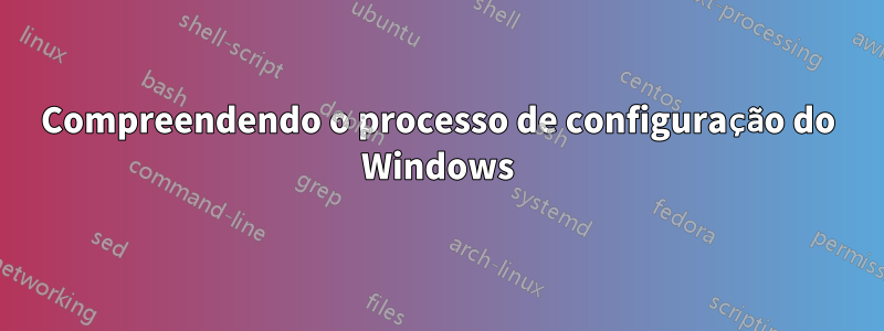 Compreendendo o processo de configuração do Windows