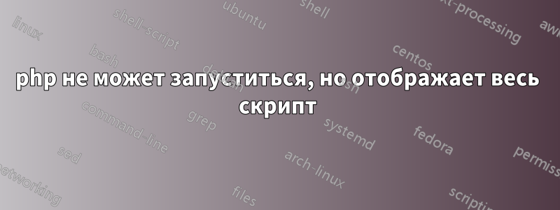 php не может запуститься, но отображает весь скрипт