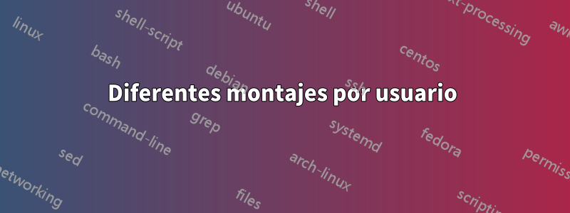 Diferentes montajes por usuario