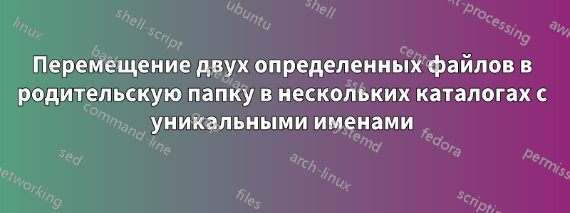 Перемещение двух определенных файлов в родительскую папку в нескольких каталогах с уникальными именами