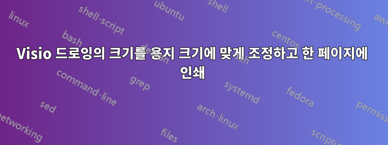Visio 드로잉의 크기를 용지 크기에 맞게 조정하고 한 페이지에 인쇄