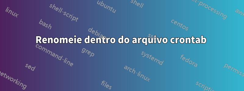 Renomeie dentro do arquivo crontab