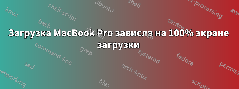 Загрузка MacBook Pro зависла на 100% экране загрузки