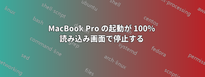 MacBook Pro の起動が 100% 読み込み画面で停止する