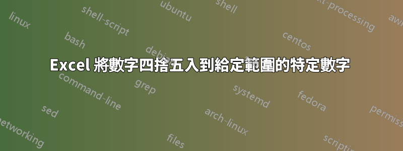 Excel 將數字四捨五入到給定範圍的特定數字