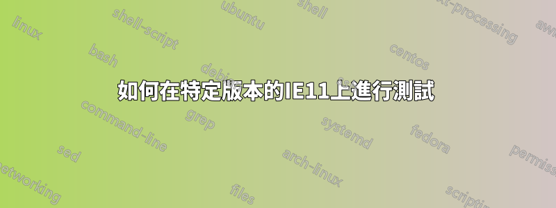 如何在特定版本的IE11上進行測試