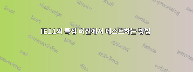 IE11의 특정 버전에서 테스트하는 방법