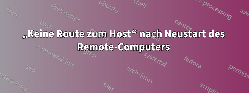 „Keine Route zum Host“ nach Neustart des Remote-Computers