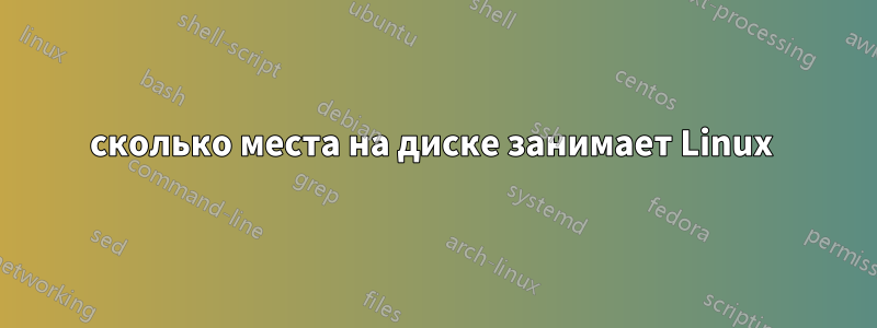 сколько места на диске занимает Linux 