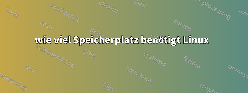 wie viel Speicherplatz benötigt Linux 