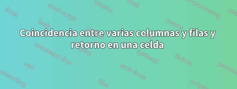 Coincidencia entre varias columnas y filas y retorno en una celda