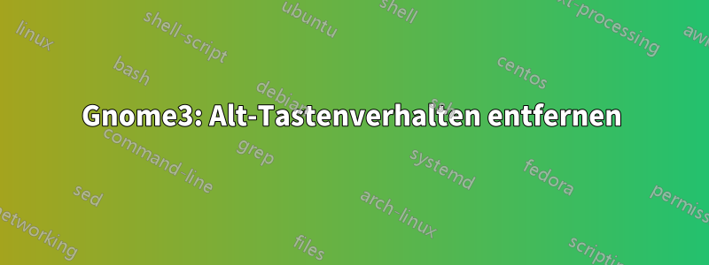 Gnome3: Alt-Tastenverhalten entfernen