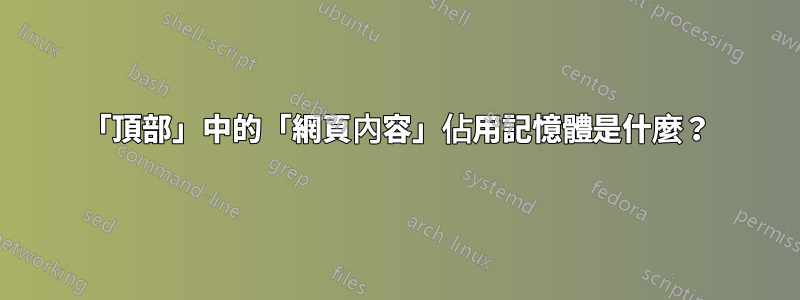 「頂部」中的「網頁內容」佔用記憶體是什麼？