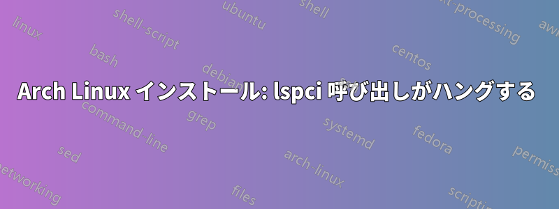 Arch Linux インストール: lspci 呼び出しがハングする