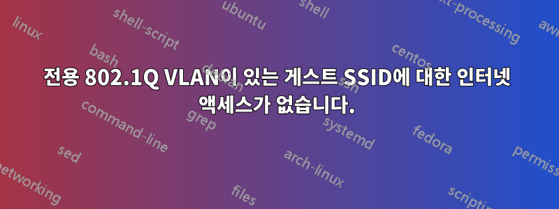 전용 802.1Q VLAN이 있는 게스트 SSID에 대한 인터넷 액세스가 없습니다.