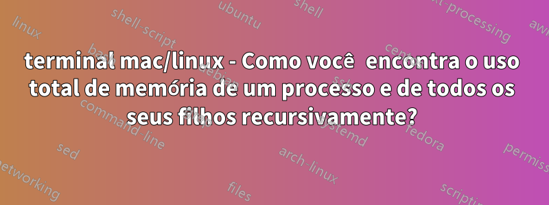 terminal mac/linux - Como você encontra o uso total de memória de um processo e de todos os seus filhos recursivamente?