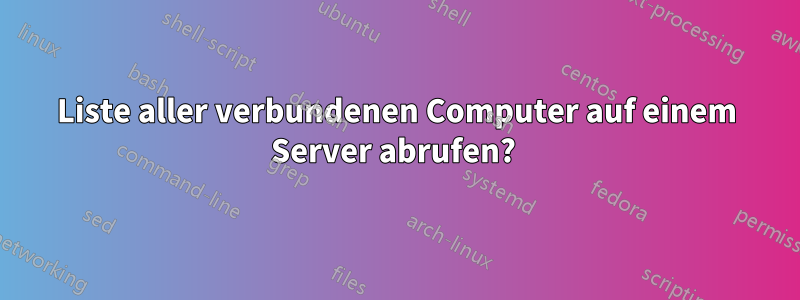 Liste aller verbundenen Computer auf einem Server abrufen? 