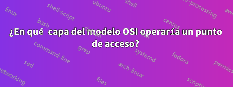 ¿En qué capa del modelo OSI operaría un punto de acceso?