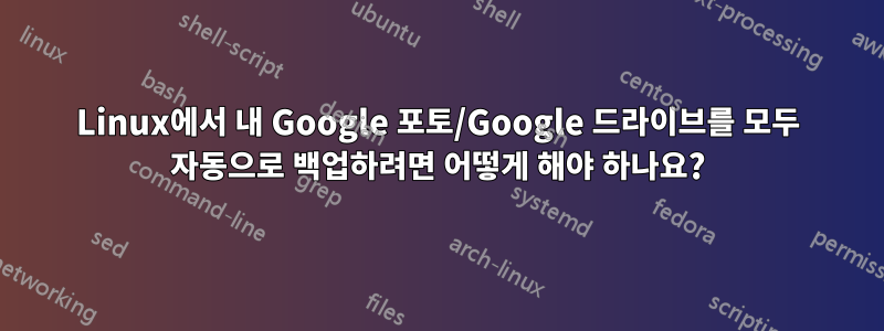 Linux에서 내 Google 포토/Google 드라이브를 모두 자동으로 백업하려면 어떻게 해야 하나요?