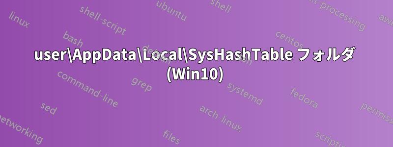 user\AppData\Local\SysHashTable フォルダ (Win10)