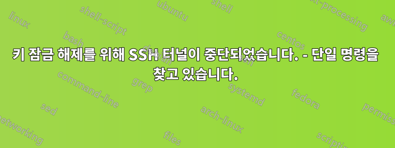 키 잠금 해제를 위해 SSH 터널이 중단되었습니다. - 단일 명령을 찾고 있습니다.