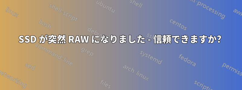 SSD が突然 RAW になりました - 信頼できますか?