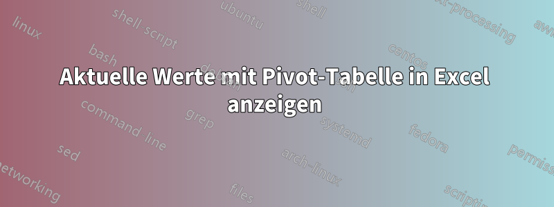 Aktuelle Werte mit Pivot-Tabelle in Excel anzeigen