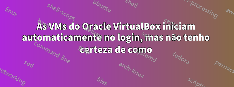 As VMs do Oracle VirtualBox iniciam automaticamente no login, mas não tenho certeza de como