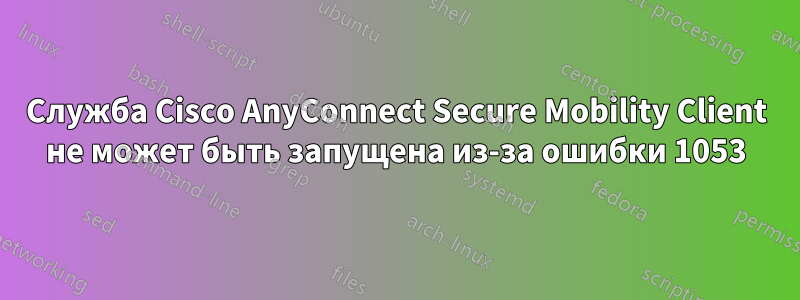 Служба Cisco AnyConnect Secure Mobility Client не может быть запущена из-за ошибки 1053