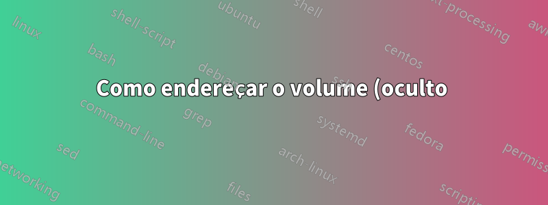 Como endereçar o volume (oculto) para vssadmin