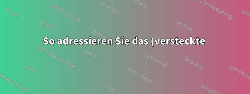 So adressieren Sie das (versteckte) Volume für vssadmin