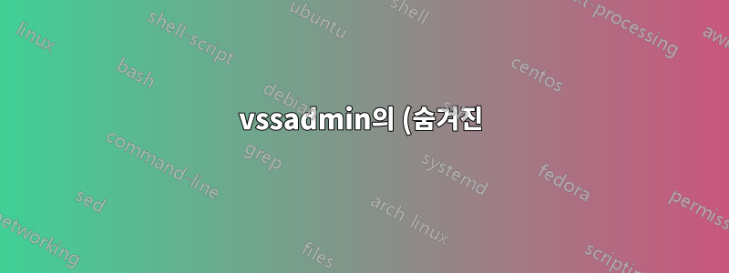 vssadmin의 (숨겨진) 볼륨을 처리하는 방법