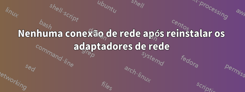 Nenhuma conexão de rede após reinstalar os adaptadores de rede