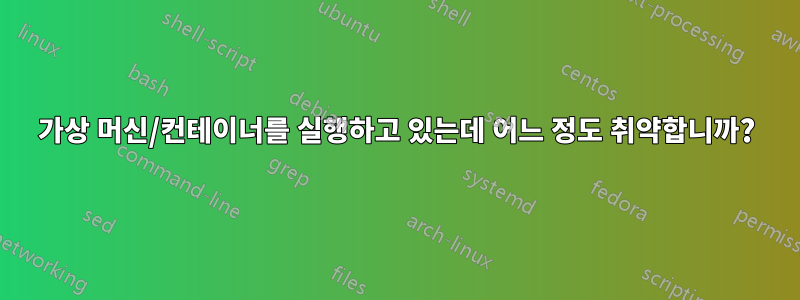 가상 머신/컨테이너를 실행하고 있는데 어느 정도 취약합니까?