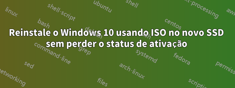 Reinstale o Windows 10 usando ISO no novo SSD sem perder o status de ativação